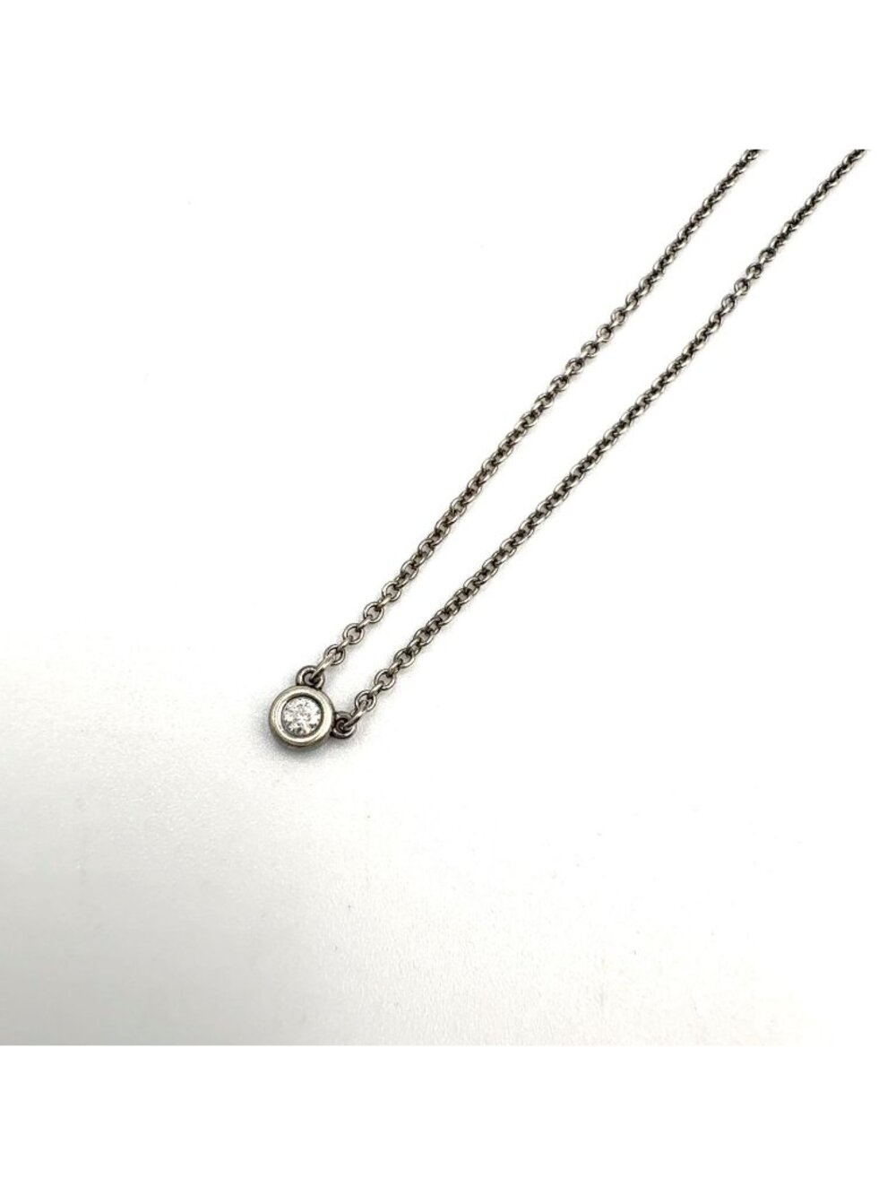 Tiffany & Co Diamond by the Yard 925 Sterling Silver Clear Necklace
